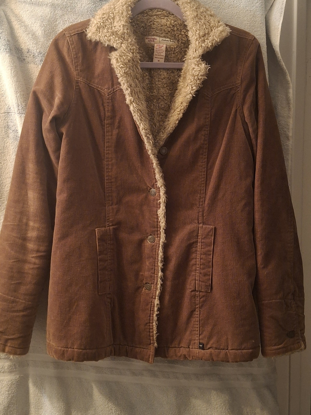 Vintage Abercrombie Sherpa-Lined Jacket - Classic Cozy Coat